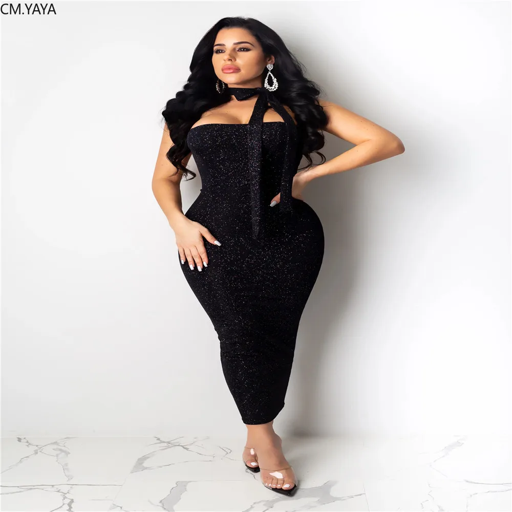 Женское зимнее длинное платье без рукавов бретелек с лямкой на шее однотонное