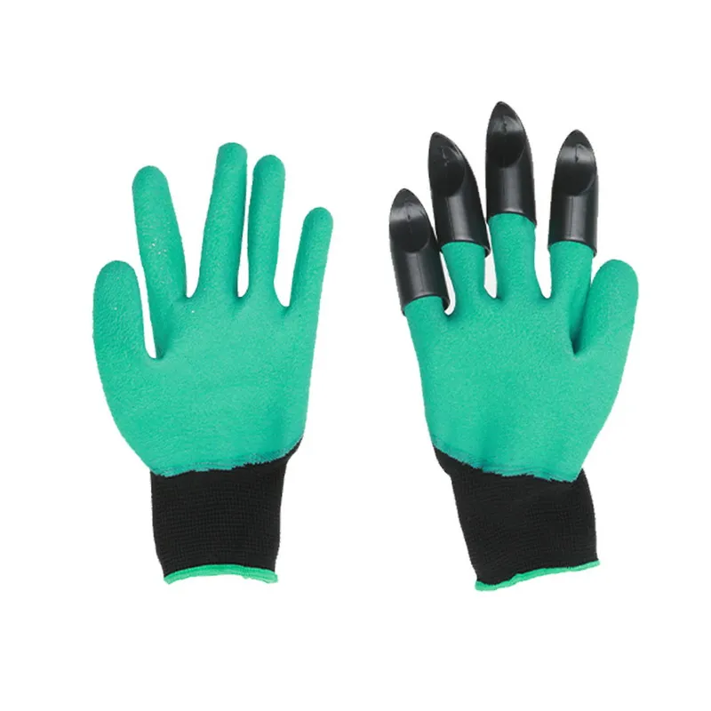 1 Pair Garden Gloves 4 ABS Plastic Genie Rubber With Claws Quick Easy to Dig and Plant For Digging Planting | Дом и сад