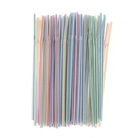 colorful 100pcsset 21cm curved plastic drinking straw cocktail lounge wedding birthday party