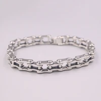 fine pure 925 sterling silver bangle men 10mm car bead link bracelet 22cm8 66inch 52 54g