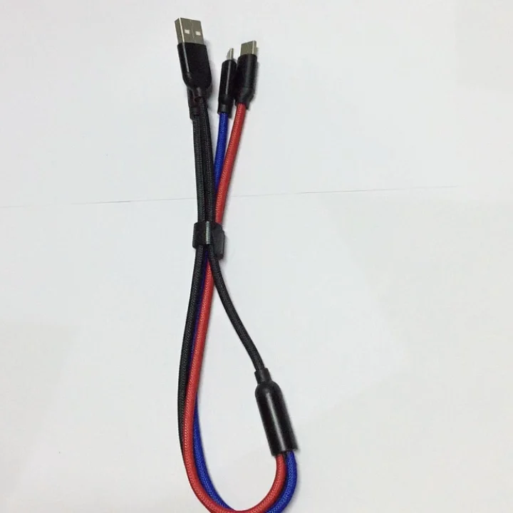 

Three in One 2.4A fast charging usb charger cable 3 in 1 multi use mobile phone tablet charging sync data cable line