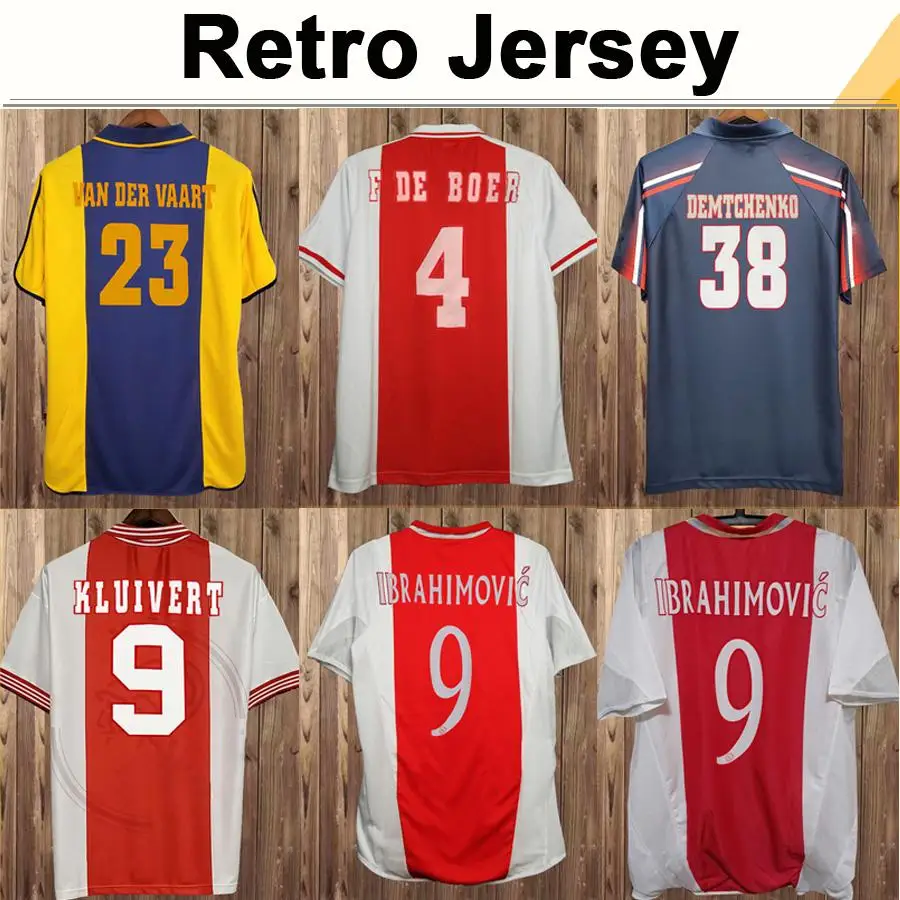 

04 05 IBRAHIMOVIC BOUKHARI Mens Retro Home Soccer Jerseys 98 99 SIBON LITMANEN Football Shirt 94 95 KLUIVERT RIJKAARD Uniforms