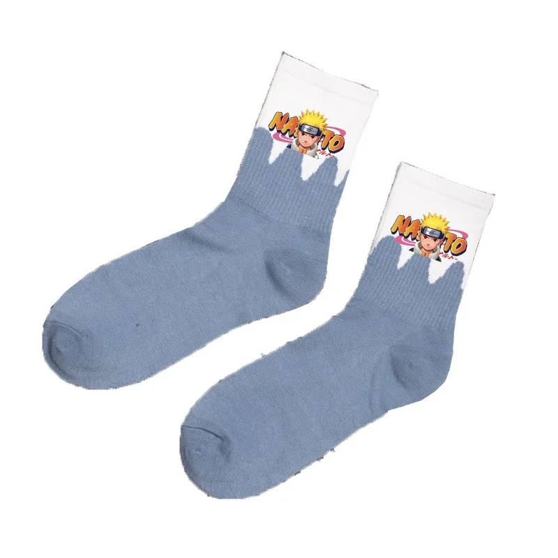 Calcetines de tubo con dibujos de Naruto para ni&ntilde;os y ni&ntilde;as, calcet&iacute;n informal de anime, Sasuke Sakura, cosplay, 1 par-5
