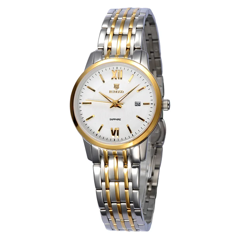 

RUNOSD Ladies Watch Luxury Calendar miyota Quartz Movement Sapphire Crystal Stainless Steel Strap 5198L