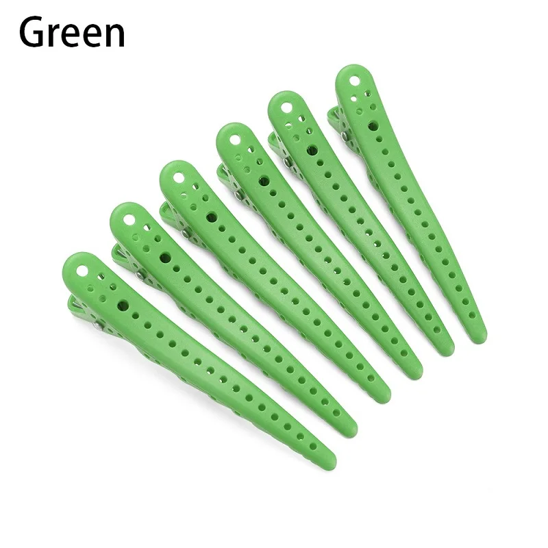 Green 6 шт./компл. 6 цветов Аллигатор зажим для волос, парикмахерские ножницы для женщин и девушек, заменитель мужчины Секционирование зажим для парикмахера Pro салон по уходу за волосами Инструменты для укладки волос - Цвет: Green