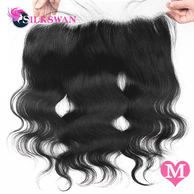 Silkswan волосы бразильские 13*4 Кружева Фронтальная объемная волна Remy человеческие волосы ухо до уха закрытие предварительно выщипанные волосы с детскими волосами