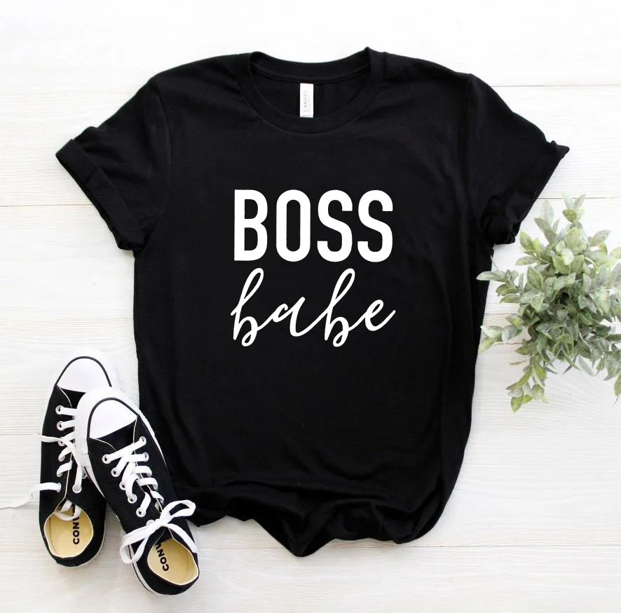 Хипстерская женская футболка с принтом Tumblr Boss Lady буквы Baby Повседневная забавная