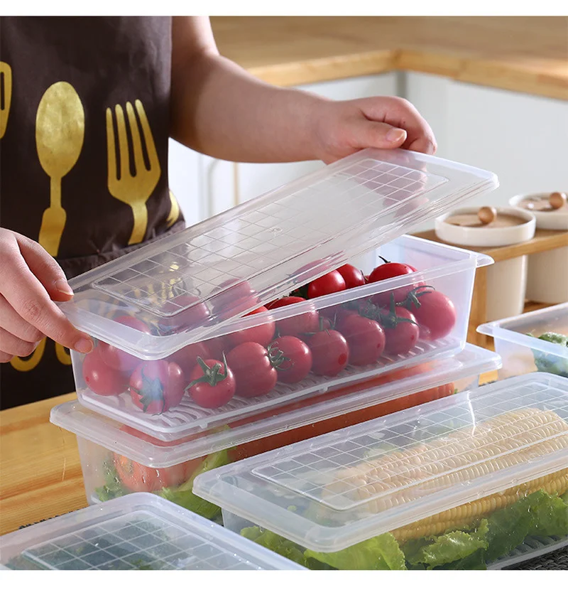 

1Pcs Creative Food Storage Box Plastic Clear Container Refrigerator Fresh-Keeping Drawer Storage Container Household Organizer