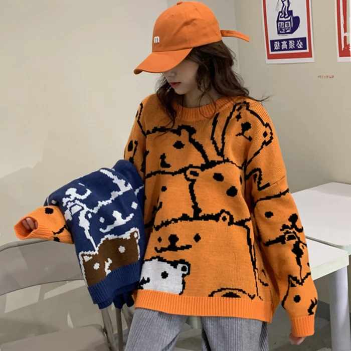 

Fashion Cozy Women's New Fall Winter 2021 Korean Versatile Loose Sweater Hoodie