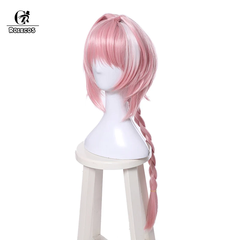 ROLECOS Game FGO Cosplay Hair Astolfo Длинные розовые головные уборы для косплея из синтетических