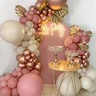 Макарон, розовые воздушные шары, гирлянда, украшение для свадьбы, дня рождения, Детские шары, розовое золото, конфетти, шары из латекса, детский душ