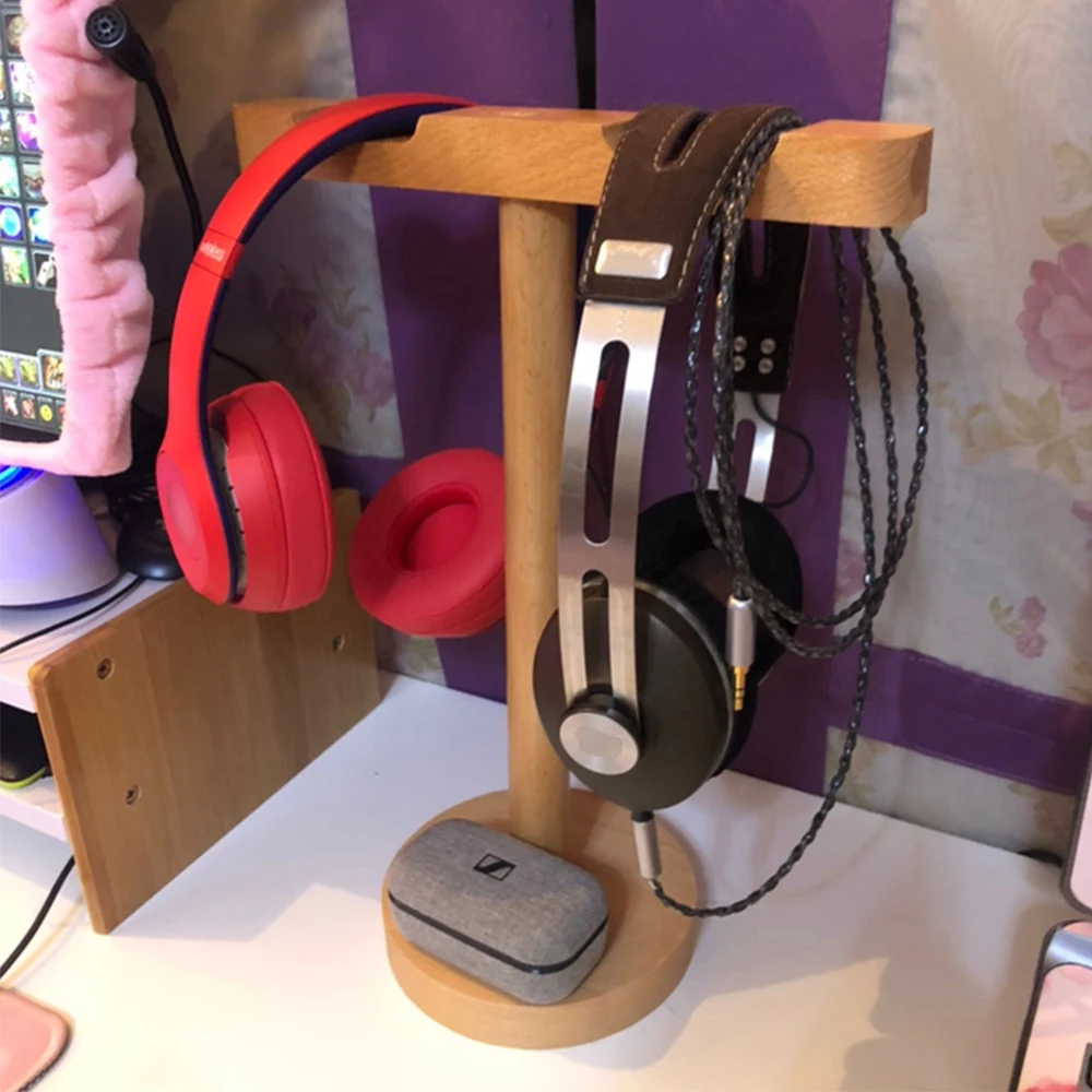 Съемная деревянная подставка для наушников двухсторонняя гарнитура дисплея