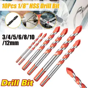 7 шт., многофункциональное керамическое сверло с треугольным хвостовиком, стенное кобальтовое спиральное сверло для плитки, бетонное сверло