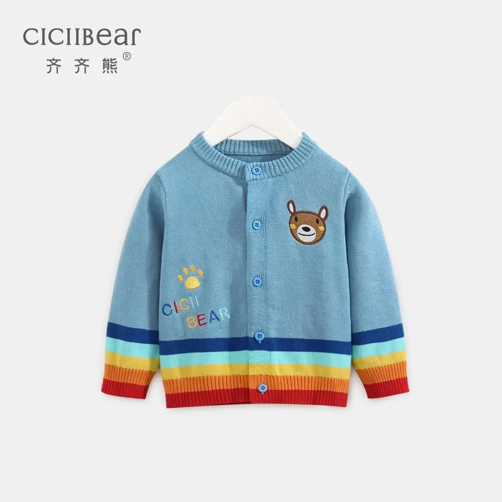 Cicibear хлопковый свитер для маленьких мальчиков и девочек на весну осень