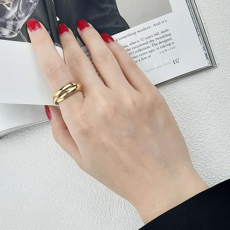 Кольца из нержавеющей стали 3 в 1 для мужчин и женщин рулонные кольца с тройной