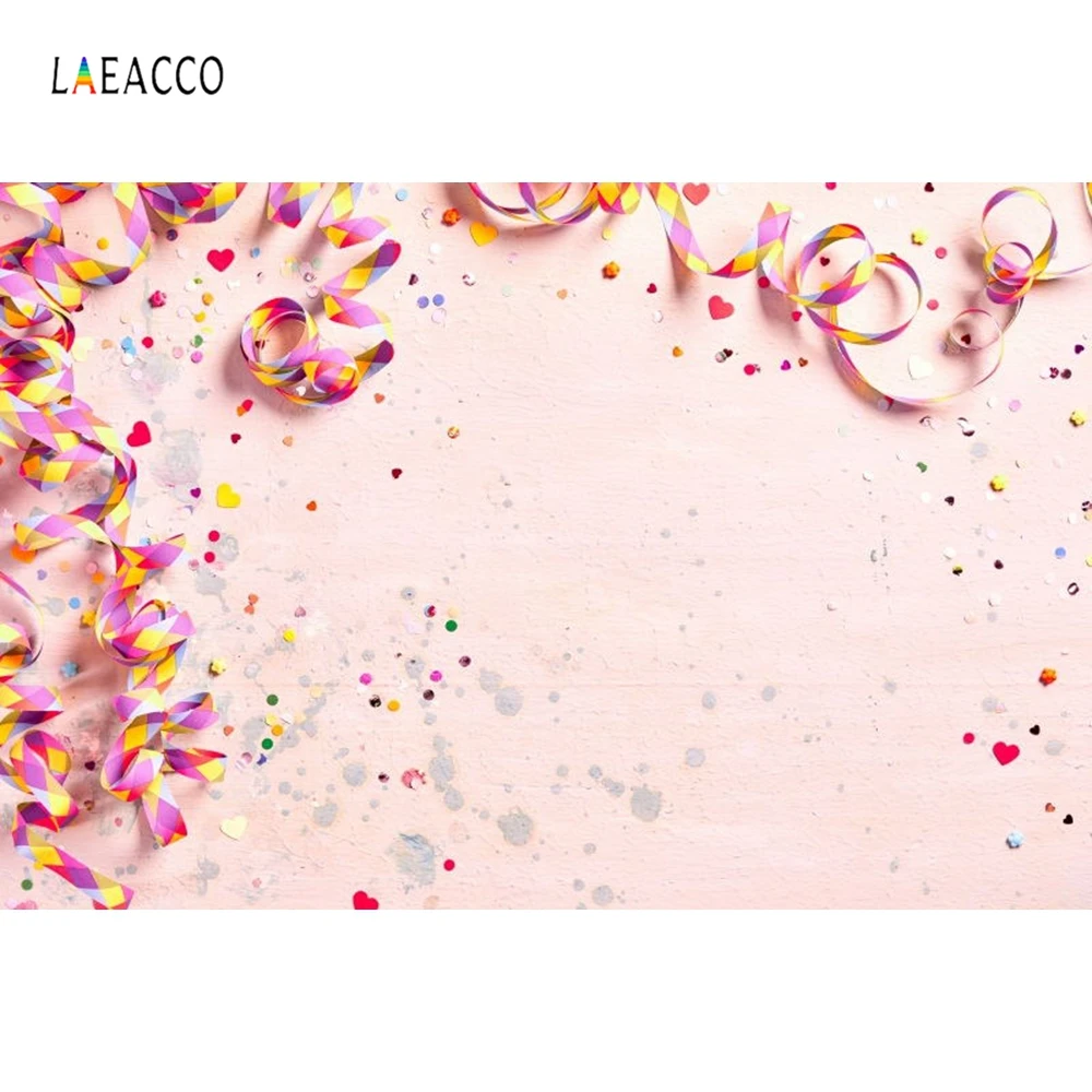 Laeacco цветная лента блестки девушка любовь сердце сцена ребенок фотографии фоны