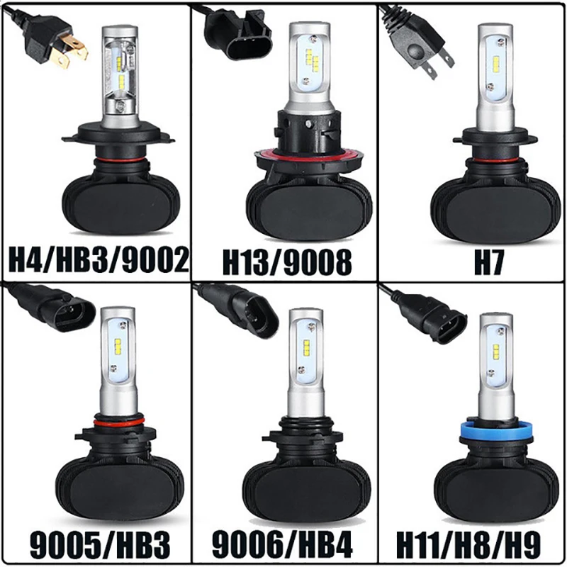 CARCTR 8000LM 6500K H1 H3 H11 H8 H9 H27 H10 H13 H7 светодиодный свет фар автомобиля H4 светодиодный лампы 9006 HB1 HB5 9008 светодиодный CSP 50W 12V 24V