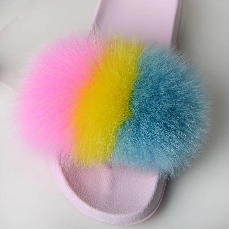 Меховые шлепанцы; женские летние шлепанцы; пушистая домашняя обувь; женские Вьетнамки с мехом; женские сандалии; Роскошная модная меховая обувь розового цвета; коллекция года