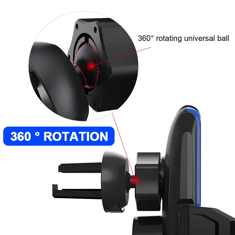 

15W Wireless Charger Car Mount Fast Wireless Charging Stand for iPhone XS Samsung Intelligent Infrared Air Vent Car Phone Holder