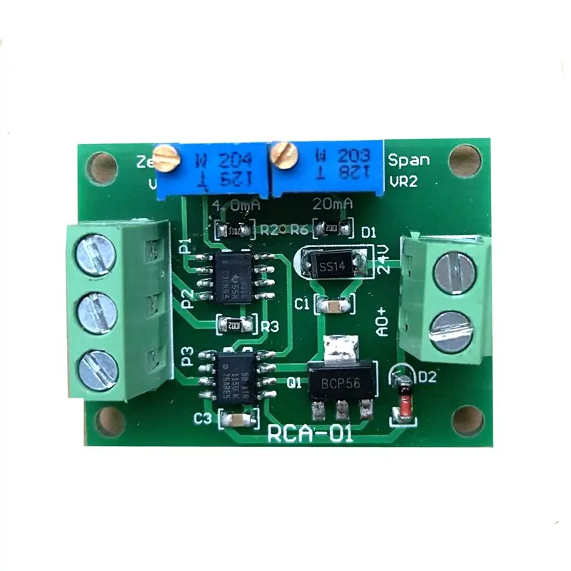 

Potentiometer resistance 1k/5k/10k/50k turn 4-20ma current signal module XTR115 transmitter working voltage: 7-24VDC