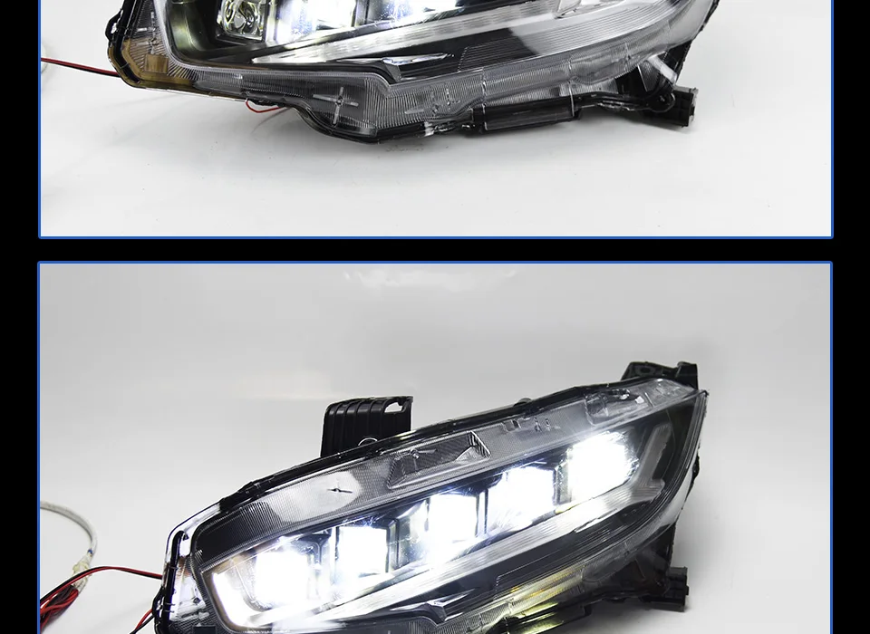 2шт автомобили стайлинг фары для CIVIC 10th фары DRL год светодиодные ходовые огни Биксеноновые лучи