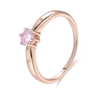 FJ 5 мм женское ювелирное изделие 585 розовое Смешанное белое золото розовое кубическое циркониевое кольцо