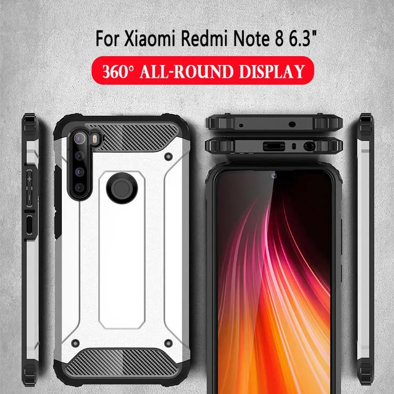 Чехол Red mi Armor для Xiao mi 9 mi 9 8 SE 9T Lite Red mi Note 8 7 6 5 Pro 7S 7A 6A 5A 4x4 Plus GO S2 Hybrid чехол из ПК и силикона - Цвет: Redmi Note 8