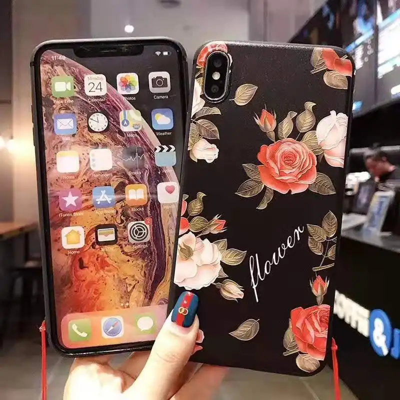 Для iPhone 11 Pro Max чехол для 6 6s 7 8 Plus китайский стиль Женский Матовый Мягкий