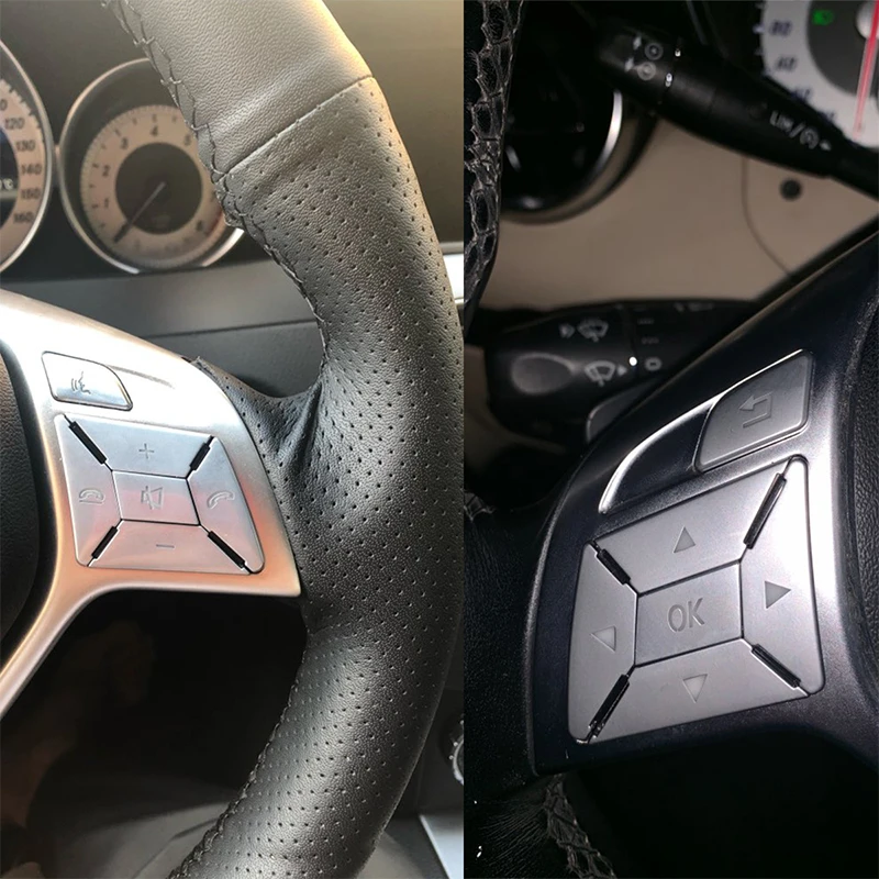 

Steering Wheel Switch Button Cover Trim StickerInterior Mouldings For Mercedes Benz A B C E ML GL CLA GLA GLK SL SLK Class W176