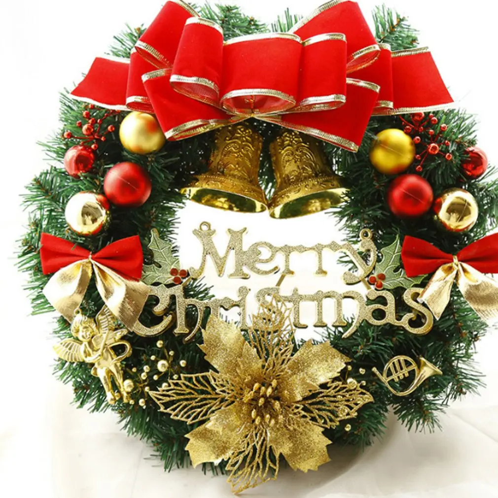 

Christmas Decoration Wreath 30cm Christmas Wreath Door Hanging Christmas Gifts Christmas Vine Ring PVC Christmas Wreath