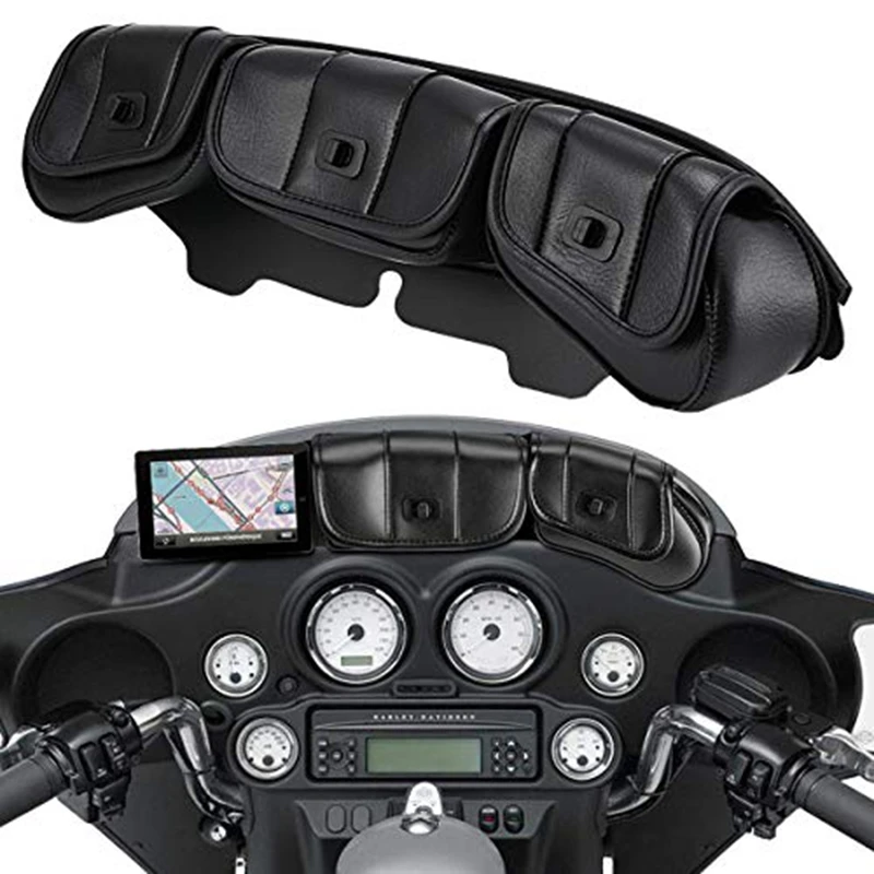 

Motorcycle Windshield Bag Fairing 3 Pouch Bag for 1996-2013 Touring Electra Street Glide Road King