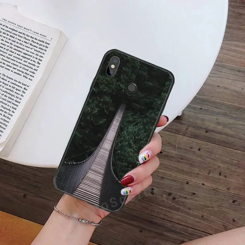 

Mountain road forest trip Phone Case For Xiaomi Redmi note 7 8 9 t max3 s 10 pro lite Luxury brand shell funda coque