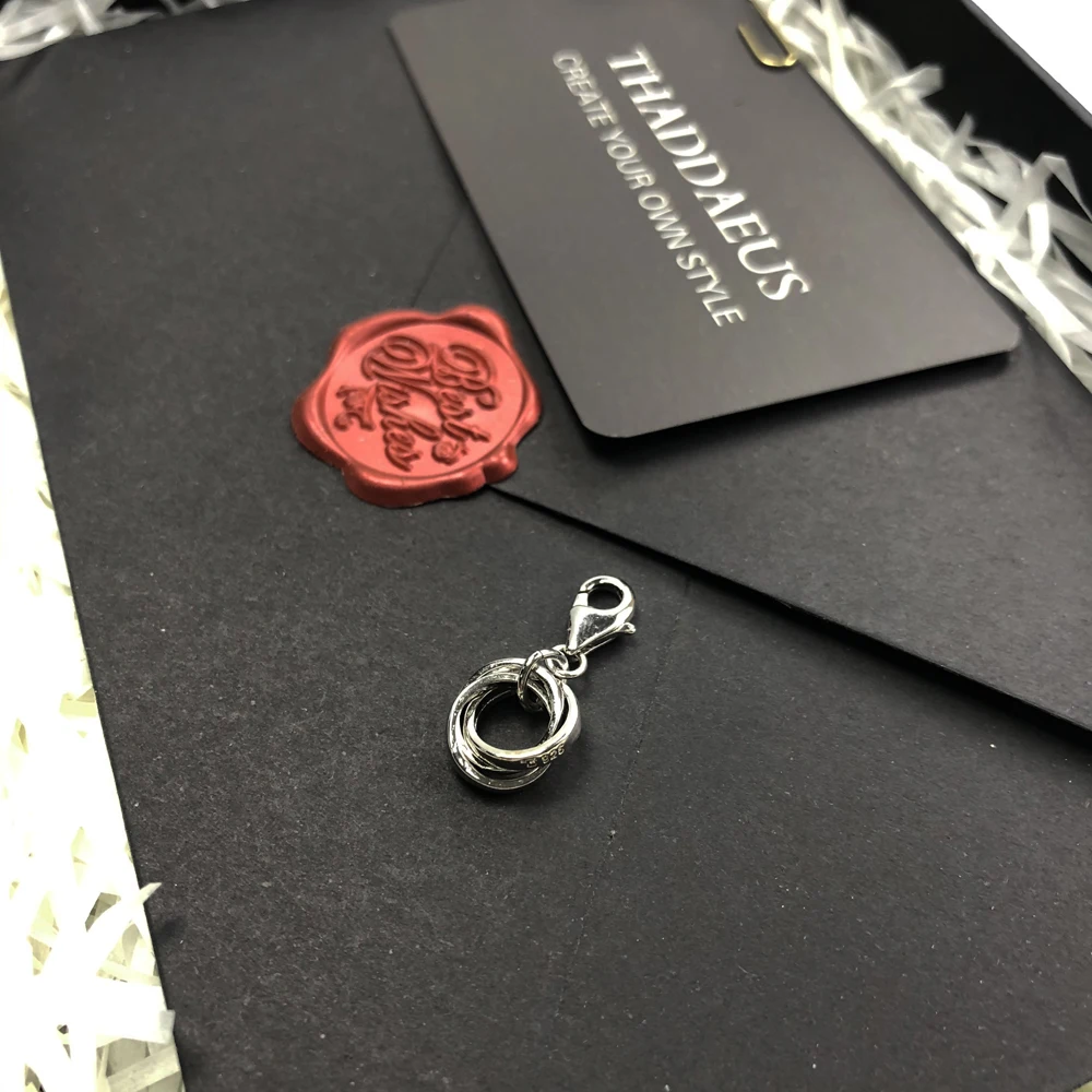 Женское колье из серебра 2019 пробы с подвеской петлей|Ювелирные шармы| |