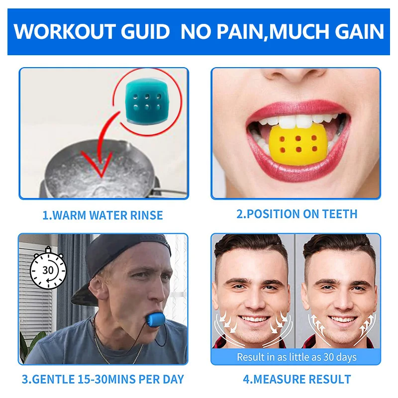 Уход за кожей лица жевательной мужчины поп n go рот подбородка Jawrsize челюсти мышц