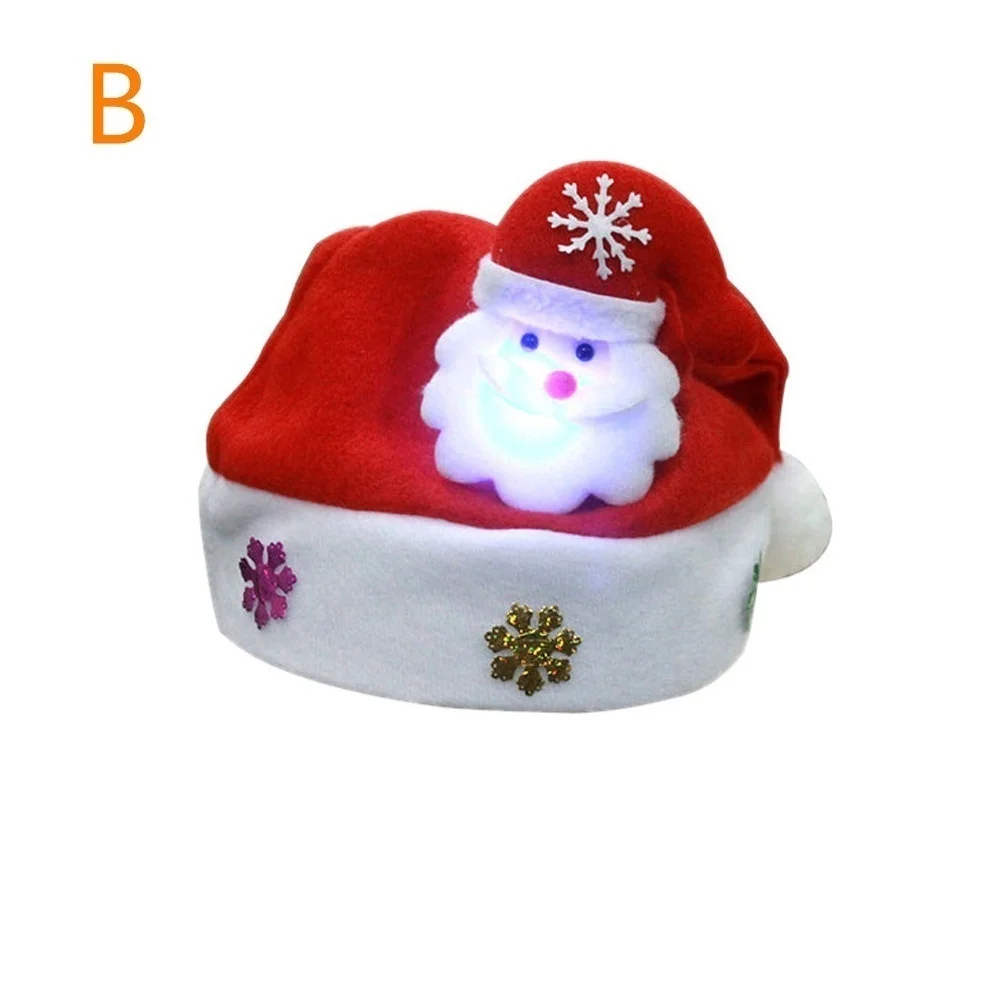 Santa Claus 1 шт. детский светодиодный Рождественский головной убор Санта-Клаус, олень, снеговик, рождественские подарки, рождественские шапки для детей - Цвет: Santa Claus