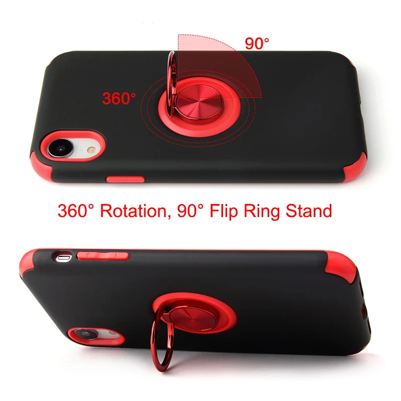 2019 Case for iPhone X XR Funda Xs Max New Arrival Original Soft TPU PC Back Full Cover Metal Ring Bracket Holder ShockProof Hot |