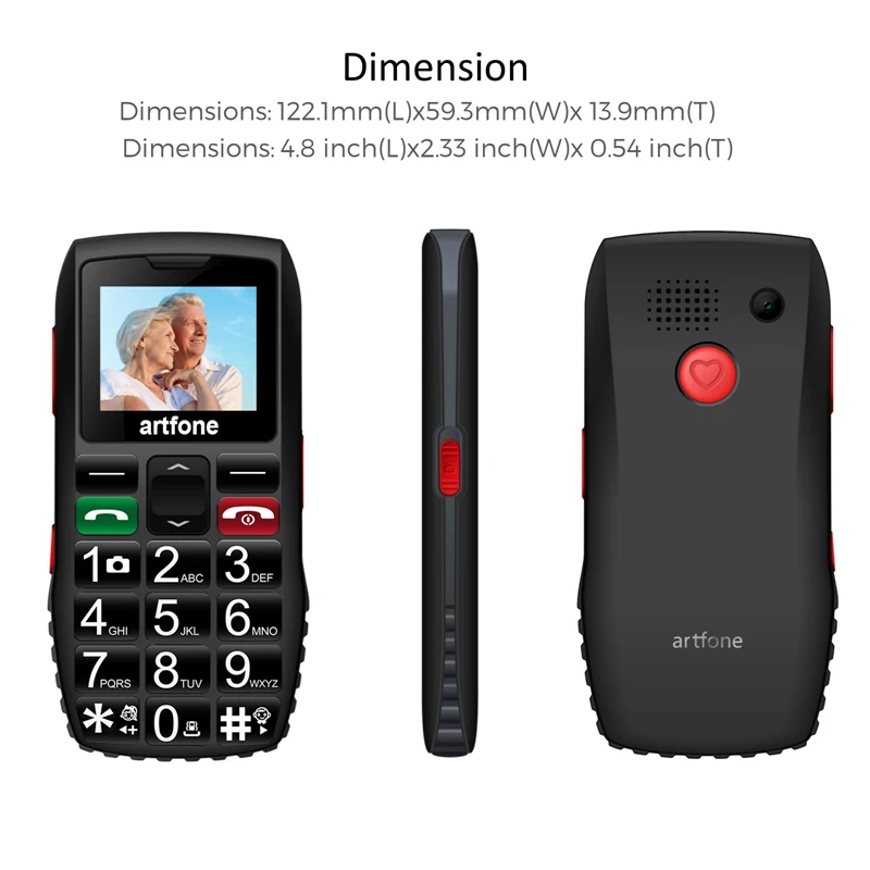 Artfone большая кнопка памяти для пожилых людей, улучшенная GSM лампа с кнопкой SOS, батарея 1400 мАч, боковые кнопки (2G) от AliExpress RU&CIS NEW