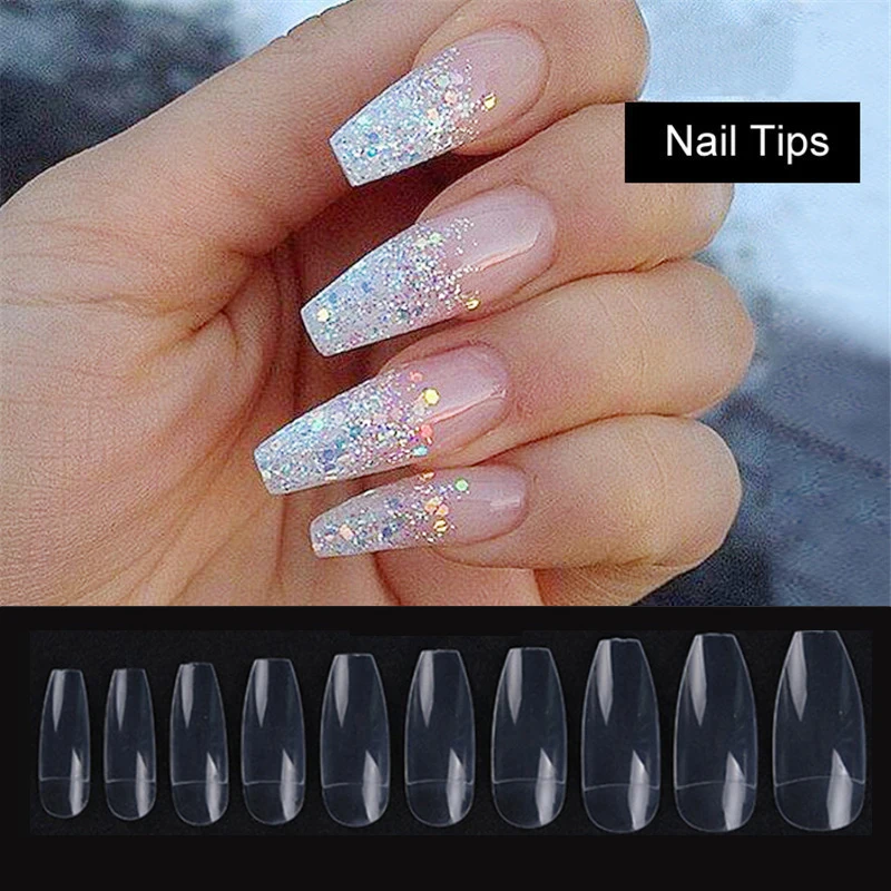 Профессиональные акриловые накладные ногти для балерины 500 шт. французского