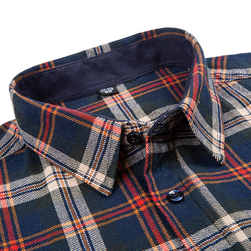 Aoliwen Brand Men 100% Cotton Classic Plaid Farm City Casual Shirt 2021 Large Dress Shirt For Men Soft Colorful Flannel Shirt