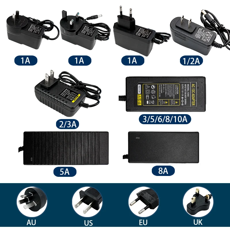 AC 110 240V DC 5V 12V 1A 2A 3A 5A 6A 8A 10A Универсальный Мощность адаптер питания Зарядное