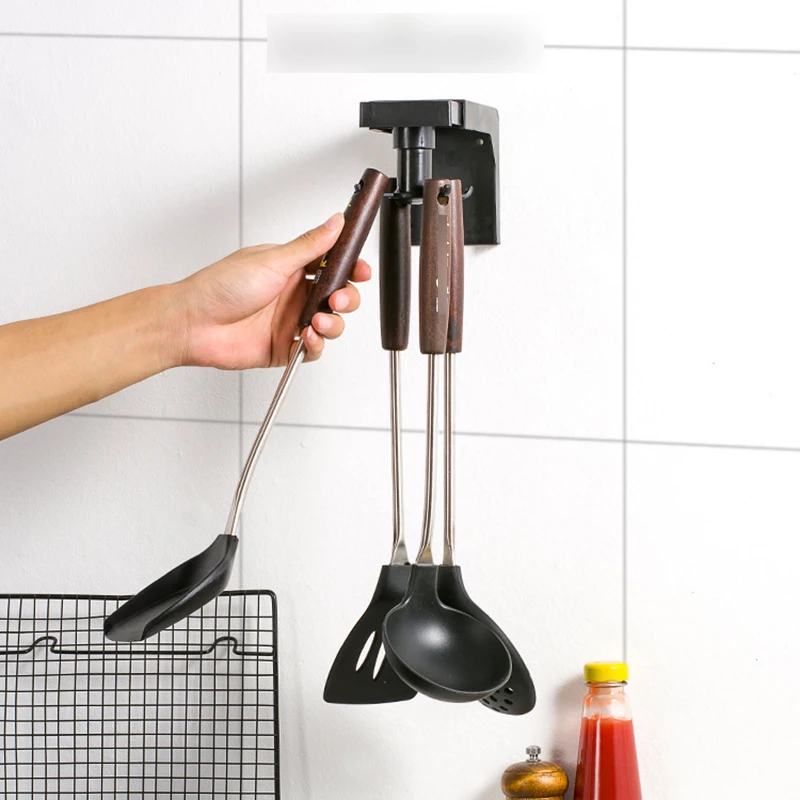 Вращающиеся на 360 градусов кухонные крючки самоклеящиеся 6 крючков настенный