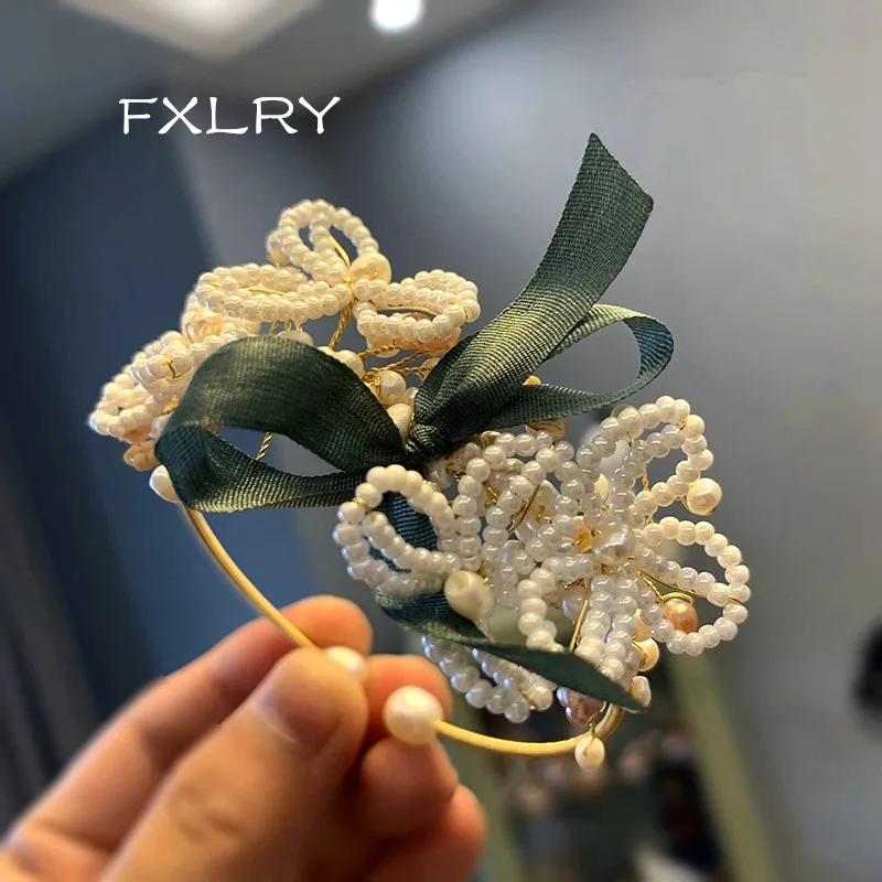 

FXLRY Handmade natural freshwater pearl millet bead Flowers bracelet for women jewelry accessory