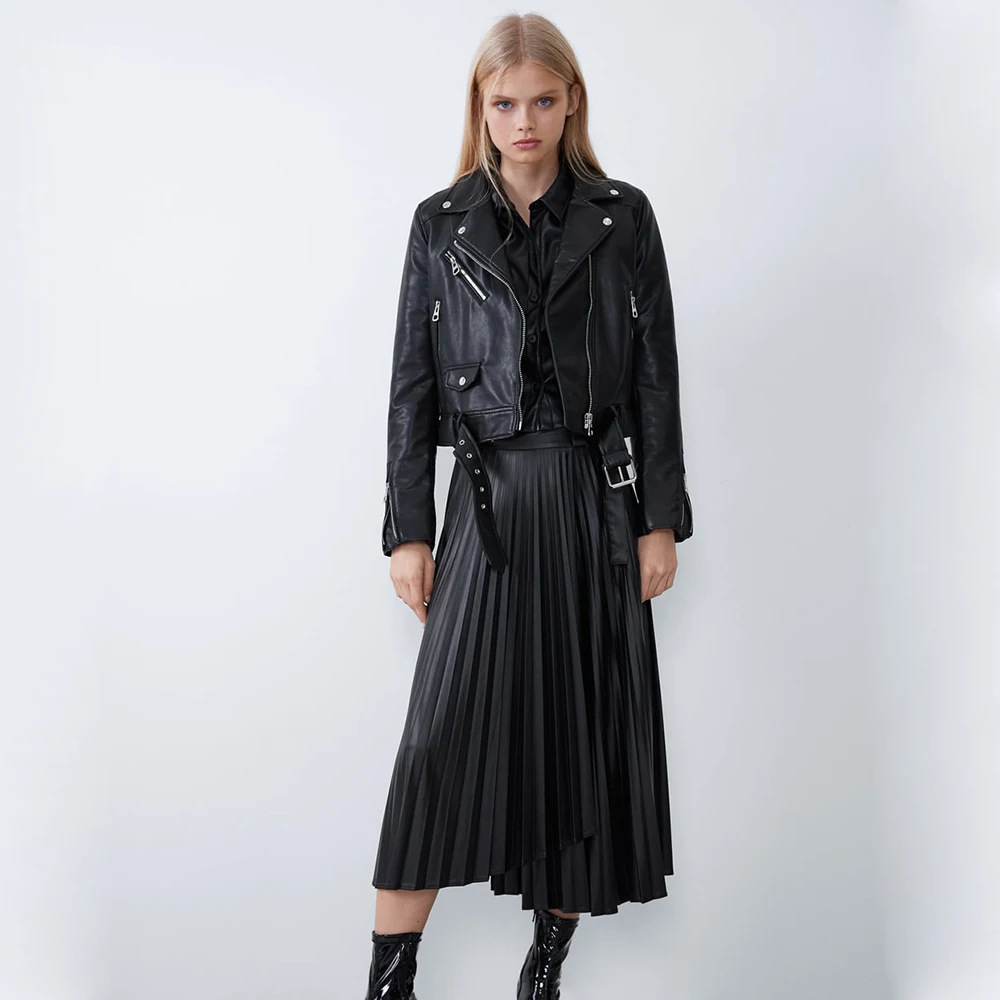 Ladyfirsy ZA/необычная юбка из искусственной кожи для женщин новинка модная