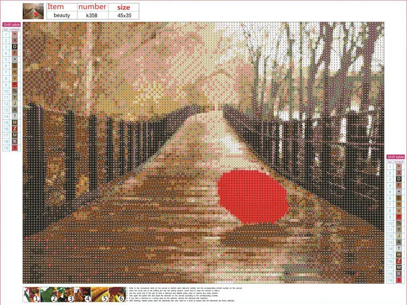 5D DIY Алмазная картина лесной пейзаж вышивка Ландшафтный мост зонтик крестиком