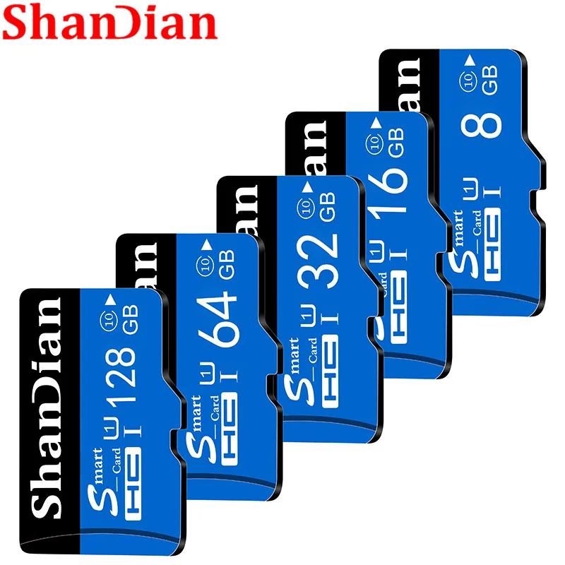 ShanDian горячая Распродажа Micro SD слот для карт памяти 64 ГБ 32 ГБ оперативной памяти, 16 Гб встроенной памяти, 8 Гб class10 карты памяти Ручка MicroSD накопитель флэш-памяти жесткого диска с высокой скоростью