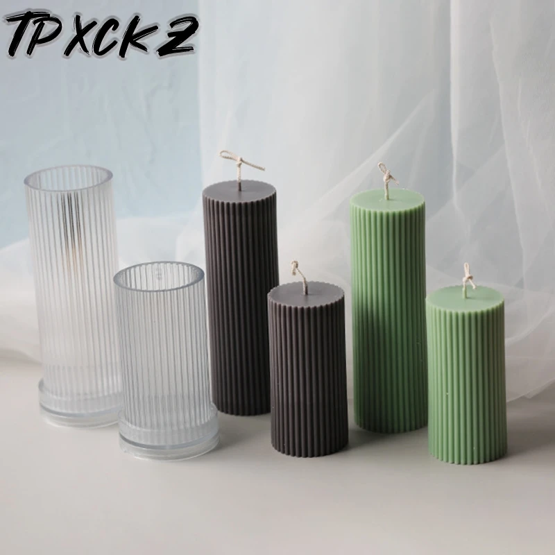 Новая цилиндрическая акриловая Форма в полоску для свечей форма сделай сам