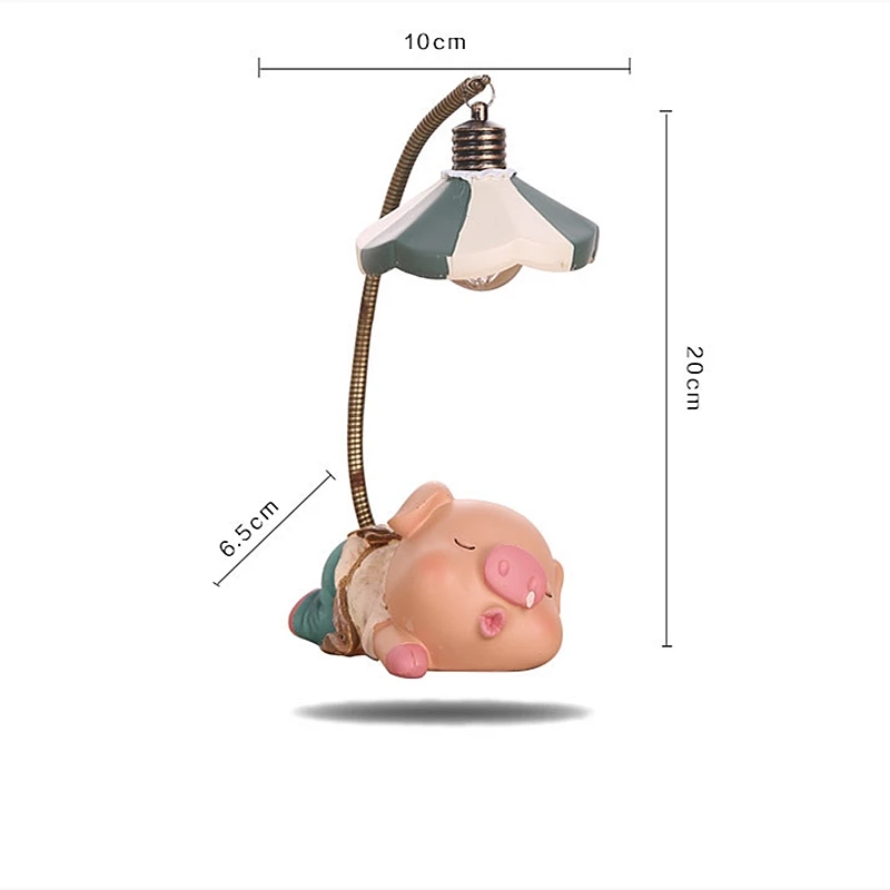 Мультяшный светодиодный ночник в виде свиньи складной светильник на батарейках