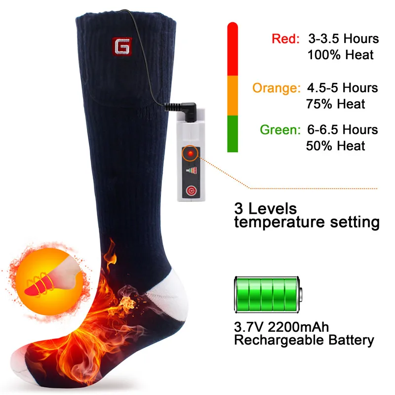 3.7V Winter electric battery rechargeable heated socks kit for hiking chronically cold feet | Электроника