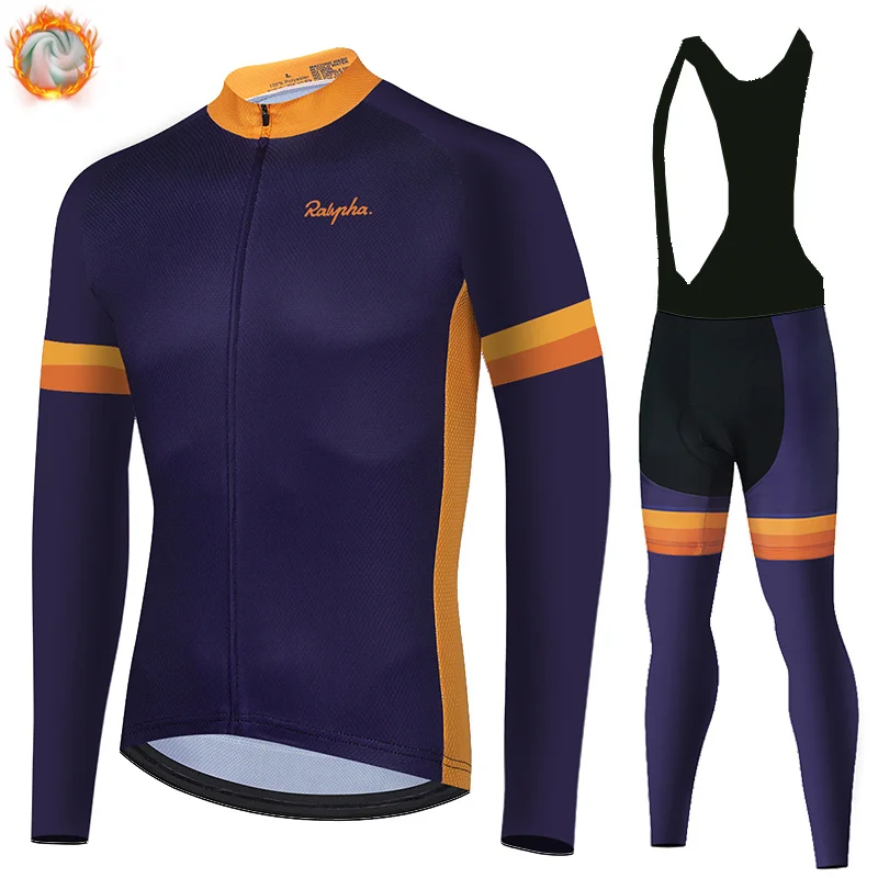 

Ralvpha Men's Winter Fleece Cycling Jersey Set Mountian Bicycle Clothes Wear Ropa Ciclismo Racing Bike Clothing Cycling Set