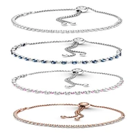 2021 fashion new adjustable gem bracelets jewelry women gift sterling silver bracelet diy designer pulseras plata 925 para mujer